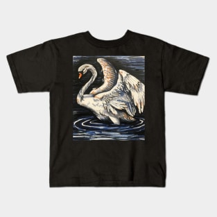 Swan Marker Sketch Kids T-Shirt